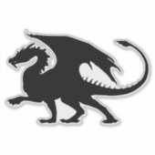 Mythical dragon silhouette sticker (Voorkant)