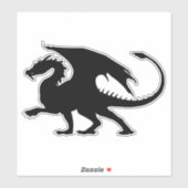 Mythical dragon silhouette sticker (Vel)