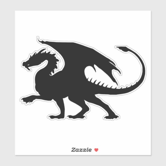 Mythical dragon silhouette sticker (Vel)