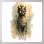 Mythical Egyptian Cat Ancient Fantasy Feline Poster (Voorkant)