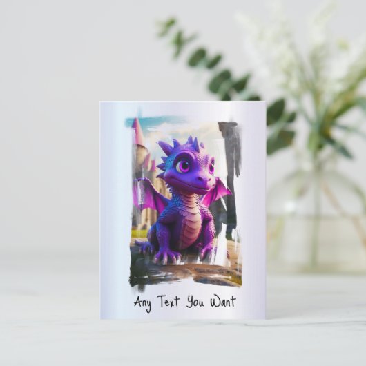 *~* Mythical Fantasy AP48 Dragon Cartoon Kinder Briefkaart (Staand voorkant)