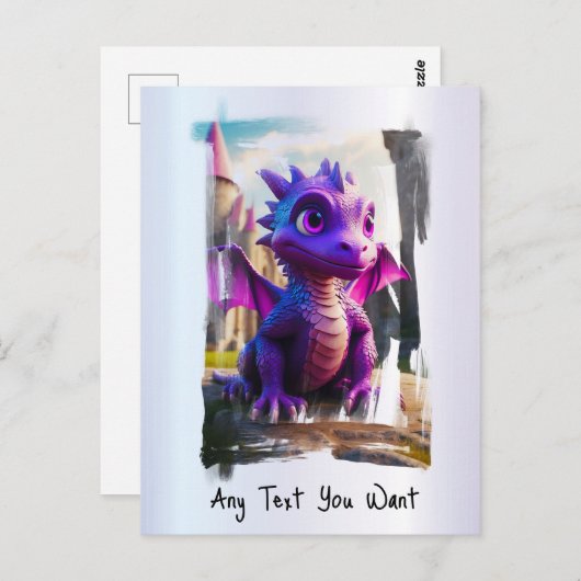 *~* Mythical Fantasy AP48 Dragon Cartoon Kinder Briefkaart (Voorkant / Achterkant)