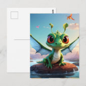 *~* Mythical Fantasy AP48 Kinder Dragonfly Cartoon Briefkaart (Voorkant / Achterkant)