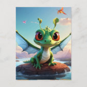 *~* Mythical Fantasy AP48 Kinder Dragonfly Cartoon Briefkaart (Voorkant)