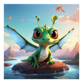 *~* Mythical Fantasy AP48 Kinder Dragonfly Cartoon Foto Afdruk