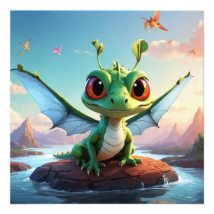 *~* Mythical Fantasy AP48 Kinder Dragonfly Cartoon Foto Afdruk