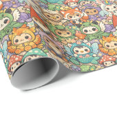 Mythical Friends Parade | Cute Pastel Magic Cadeaupapier (Rol Hoek)