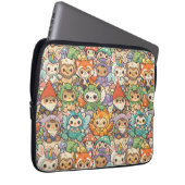 Mythical Friends Parade | Cute Pastel Magic Laptop Sleeve (Voorkant Rechts)