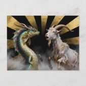 Mythical Goat-Dragon Creatures Surprised Briefkaart (Voorkant)