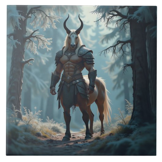 Mythical Horse-Headed Centaur in the Woods Tegeltje (Voorkant)
