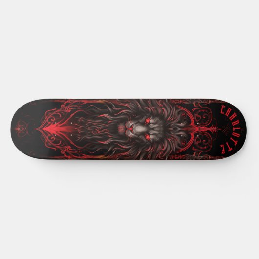 Mythical Lion with Tribal Patterns Dark Fantasy Persoonlijk Skateboard (Horizontaal)