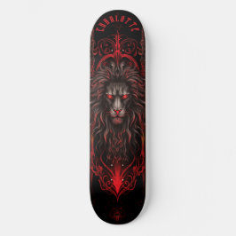 Mythical Lion with Tribal Patterns Dark Fantasy Persoonlijk Skateboard
