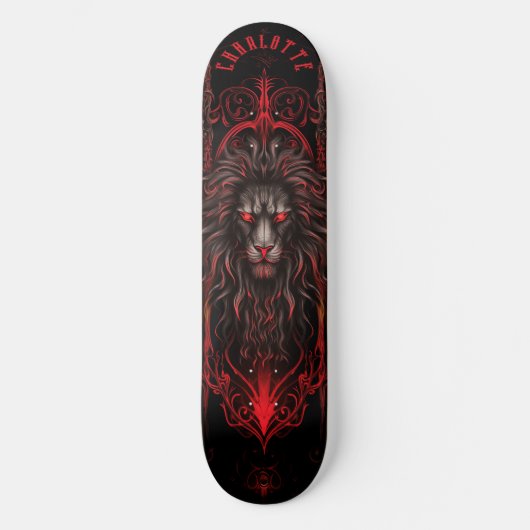 Mythical Lion with Tribal Patterns Dark Fantasy Persoonlijk Skateboard (Voorkant)