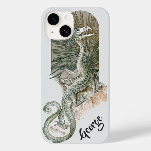 Mythical Lizard Dragon on Rocks,  mythologie Case-Mate iPhone Case (Achterkant)