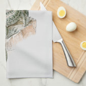 Mythical Lizard Dragon on Rocks,  mythologie Theedoek (Quarter Fold)