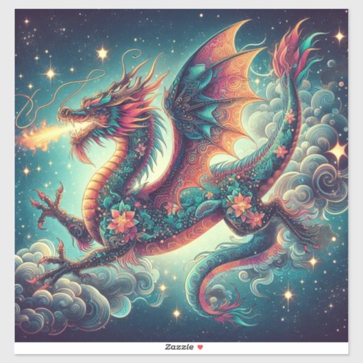 Mythical Marvels: op maat gesneden Dragon Vinyl St Sticker (Vel)