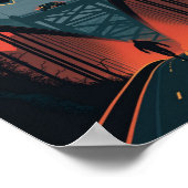 Mythical Mothman and Silver Bridge Woodcut Print (Hoek)