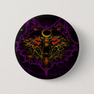 Mythical Neon Paars Wolf Ronde Button 5,7 Cm
