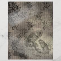 Mythical Owl Halloween Ephemera Papierpagina No1