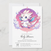 Mythical Pastel Dragon Baby shower Kaart (Voorkant)