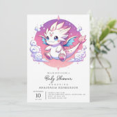 Mythical Pastel Dragon Baby shower Kaart (Staand voorkant)