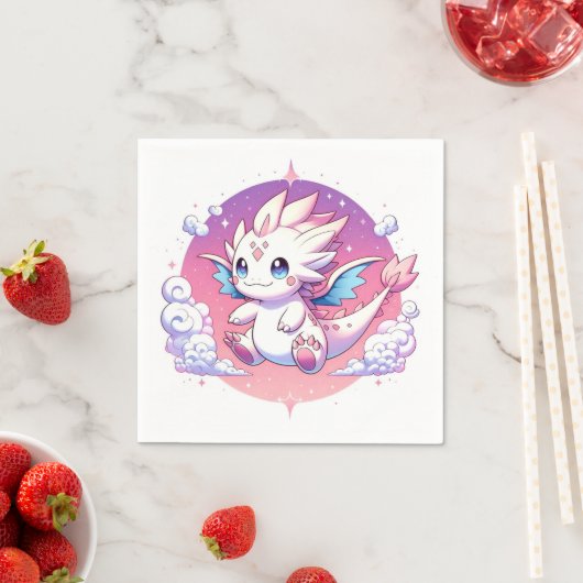 Mythical Pastel Dragon Baby shower Servet (Insitu)