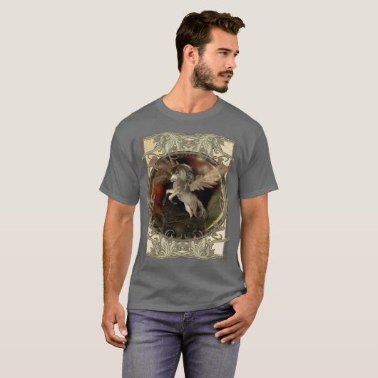 Mythical Pegasus Fantasy Creature T-shirt (Voorkant volledig)