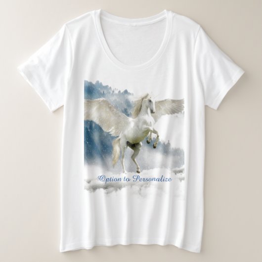 Mythical Pegasus Fantasy Unicorn personaliseren Grote Maat T-shirt (Design voorkant)