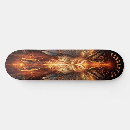 Mythical Phoenix with Tribal Patterns Dark Fantasy Persoonlijk Skateboard (Horizontaal)