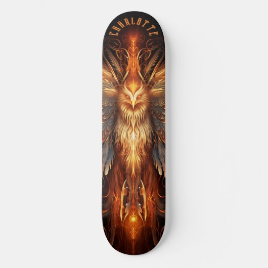 Mythical Phoenix with Tribal Patterns Dark Fantasy Persoonlijk Skateboard (Voorkant)