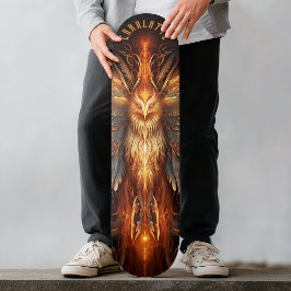 Mythical Phoenix with Tribal Patterns Dark Fantasy Persoonlijk Skateboard