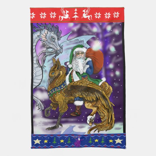 Mythical Santa Clause Theedoek (Verticaal)