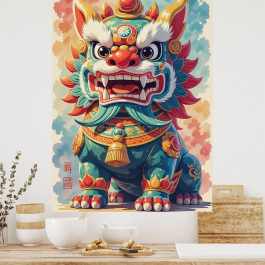 Mythical Shisa Poster (Keuken)
