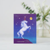 Mythical Unicorn Full Moon Briefkaart (Staand voorkant)