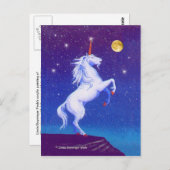Mythical Unicorn Full Moon Briefkaart (Voorkant / Achterkant)