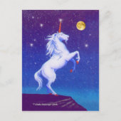 Mythical Unicorn Full Moon Briefkaart (Voorkant)