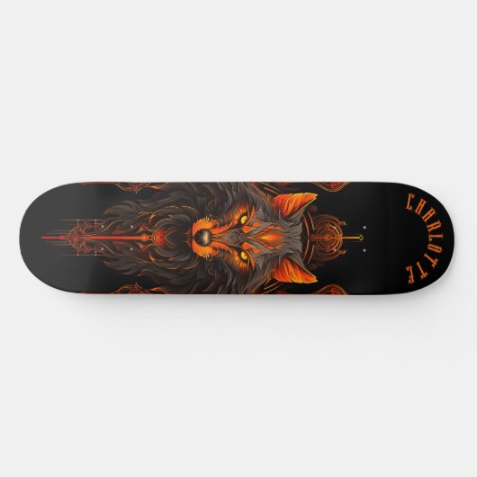 Mythical Werewolf Tribal Patterns Dark Fantasy Persoonlijk Skateboard (Horizontaal)