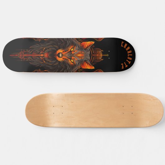 Mythical Werewolf Tribal Patterns Dark Fantasy Persoonlijk Skateboard (Horizontaal)
