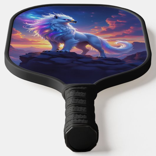 Mythical White Griffin on Top of the World Pickleball Paddle (Laagn)