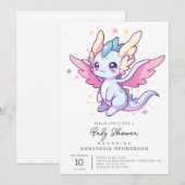 Mythisch Baby shower van de moderne draak Kaart (Voorkant / Achterkant)