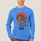 Mythisch beest stijgt op onder rode zon Tri-Blend shirt (Voorkant volledig)