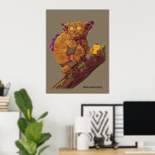 Mythisch Bosprimaat Fantasie Kunst Afbeelding Poster (Thuiskantoor)