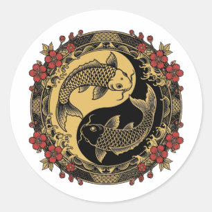 Mythisch Chinees Keizerlijk Draak Reliëf Rond Orna Ronde Sticker