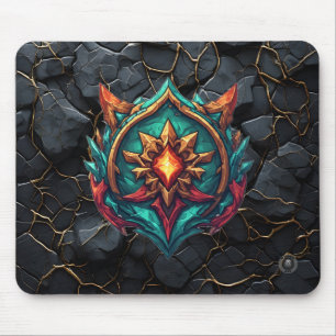 Mythisch Draken Kam Embleem voor Gamers Muismat