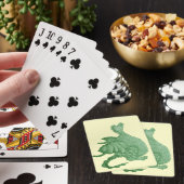 mythisch fantasiewezen schattige groene draak fiet pokerkaarten (Insitu)
