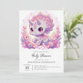 Mythisch Majestic Dinosaur Baby shower Kaart (Staand voorkant)