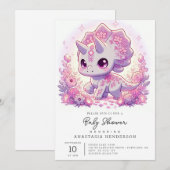 Mythisch Majestic Dinosaur Baby shower Kaart (Voorkant / Achterkant)