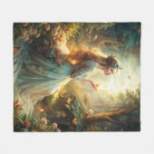 Mythisch meisje in het bos fleece deken (Voorkant (Horizontaal))