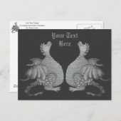 mythisch schepsel schattige kleine grijze draak briefkaart (Voorkant / Achterkant)