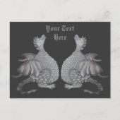mythisch schepsel schattige kleine grijze draak briefkaart (Voorkant)
